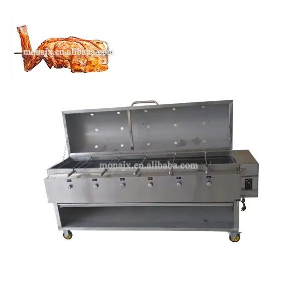 Máquina para asar cordero a gas, máquina comercial para asar carne de ternera, precio en venta