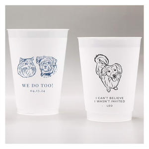 Vasos <span class=keywords><strong>de</strong></span> Plástico PET Esmerilado Irrompibles y Reutilizables para Ponche, Vino y Bebidas con Logo Personalizado para Boda - Product Image 1