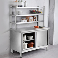 Étagère de table moderne en acier inoxydable de qualité 304 à double couche, facile à nettoyer, pour tables de travail