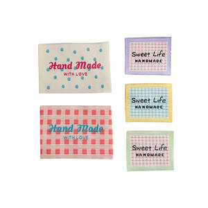 Tela escocesa hecha a mano punto clásico bordado marca bolsa <span class=keywords><strong>ropa</strong></span> calcetines parche de costura decorativo etiqueta tejida - Product Image 5