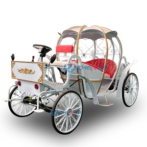 Carruaje Real de Caballos y Carroza de Princesa con 6 Asientos, Carruaje Eléctrico de Cenicienta para Paseos Turísticos, Carruaje de Calabaza para Bodas - Product Image 1