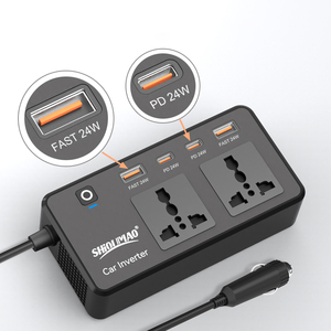 Điện áp cao biến tần 200W kép USB xe Adapter 50Hz xe điện biến tần DC 12V để AC 220V - Product Image 1