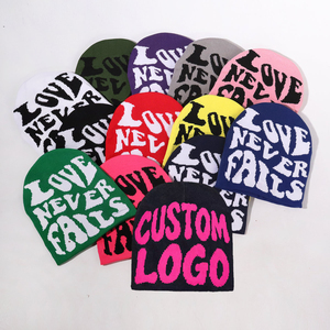 <span class=keywords><strong>Gorro</strong></span> de punto jacquard de fibra con letras personalizadas, gorros cálidos de lana 100% acrílica, <span class=keywords><strong>gorro</strong></span> de hip hop Y2K de primera calidad con logo jacquard - Product Image 6