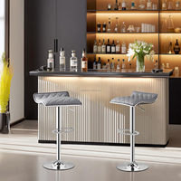 Ensemble de 2 tabourets de bar pivotants en métal réglables modernes, hauteur de comptoir, pour îlot de cuisine, bar à domicile, salon