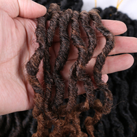 Ekstensi Rambut Kepang Crochet Imitasi Lembut Gaya Gypsy Locs, Serat Tahan Panas Tinggi, Tekstur Keriting Kinky dan Gelombang Air, Satu Lembar