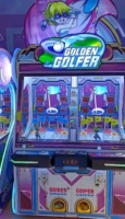 Machine d'amusement d'arcade de loterie de fente de golfeur d'or de haute qualité à jetons pour le jeu de golf de centre de jeu pour des enfants et des adultes
