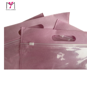 MUYANG Portable Spot Clothing Packaging <b>Bags</b> Printing Logo Non-woven Plastic Transparent <b>Zip</b> Lock <b>Bag</b> - Product Image 4