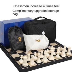 Venta directa del fabricante, alta calidad, <span class=keywords><strong>Staunton</strong></span> empeora, pieza de ajedrez de plástico ABS, tablero de ajedrez de goma, bolsa con cremallera - Product Image 2
