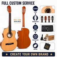Guitare classique à corps fin de 39 pouces avec table en épicéa, fabricant OEM ODM de guitares