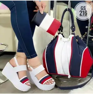 High quality luxury ladies platform thick high heel sandals students heels pumps women fashion designer wedge sandals