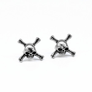 yunnique Skeleton <b>Stud</b> <b>Earrings</b> Titanium Steel 3D Casting Vintage Style Skull Design Fashion Jewelry - Product Image 1