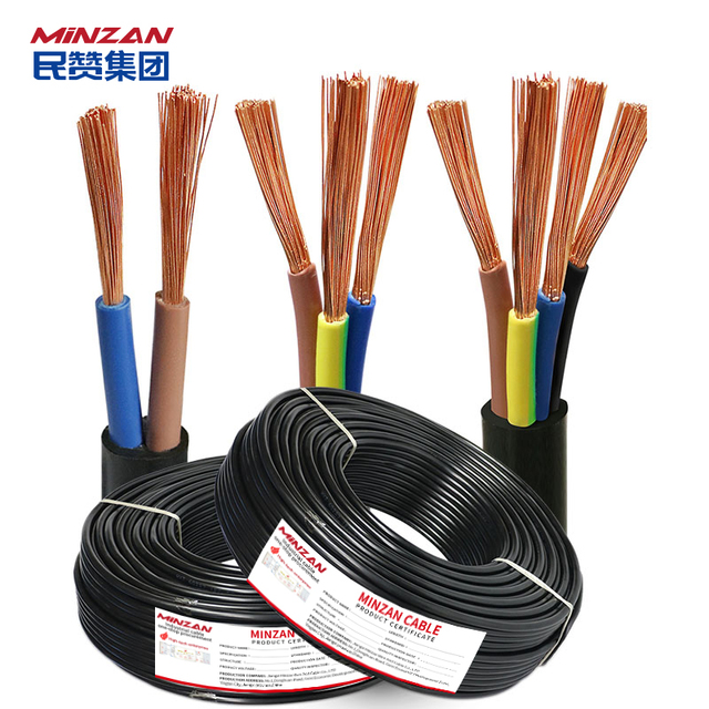 MiNZAN H05VV-F RVV 1mm 1.5mm 2.5mm 4mm 6mm 10mm 2x0.75MM 4x2.5MM 3x0.75MM2 4x1.5MM2 Flexible Electric Wire Electrical Cable