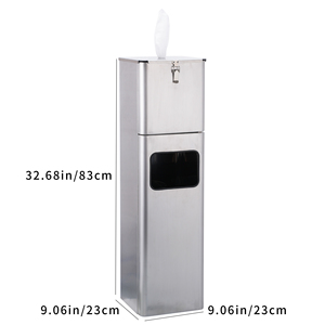 Grand distributeur de mouchoirs en métal seau de rangement en acier inoxydable pour <span class=keywords><strong>poubelle</strong></span> carrée de désinfection pour hôtel, salle de sport et aéroport - Product Image 6