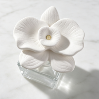 Diffuseur d'huiles essentielles parfumées en plâtre céramique fait main, motif orchidée, 150 ml – Parfum d'ambiance de luxe pour la maison
