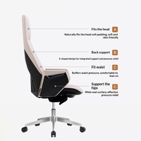 Chaise de bureau de direction ergonomique de luxe moderne en cuir, réglable électriquement avec accessoires de bureau