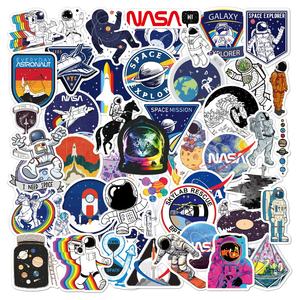 50 Buah Nasa Astronot Luar Angkasa Manusia Luar Angkasa Roket Bulan Bintang Keren Pasang Label untuk Botol Kulkas Bagasi Laptop Stiker Kartun - Product Image 1