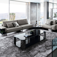 Canapé modulaire italien de luxe 5 places, canapé sectionnel moderne en cuir véritable, canapé de luxe pour villa