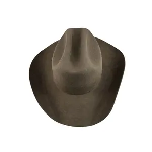 टोपी गर्म बिक्री थोक भूरी काउबॉय टोपी शुद्ध चमड़े के स्वेटबैंड के साथ 100% ऑस्ट्रेलियाई ऊन काउबॉय फेल्ट टोपी