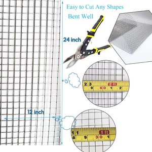 PACK de 2 treillis métallique 304 en acier inoxydable de 12x24 pouces, 4 entièrement soudés et faciles à couper, ce qui rend droit jamais - Product Image 4