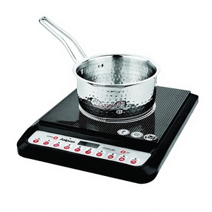 กระทะซอสสแตนเลสแบบด้ามจับนุ่มพรีเมียมมีดีไซน์โลหะทุบสีเงิน - Product Image 1