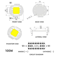 Puce LED COB à spectre complet blanc haute puissance 30W 50W 100W, diode à spectre solaire, conforme RoHS, pour éclairage de culture hydroponique intérieur