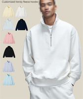 Sweat-shirt à capuche mi-zippé vintage en coton pour homme avec logo personnalisé – Séchage rapide et respirant