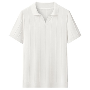 T-shirt Polo Homme en Maille de Soie Glacée Respirante et Fine, Coupe Décontractée, Manches Courtes, Qualité Supérieure, Idéal pour l'Été - Product Image 2
