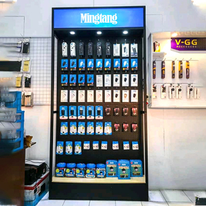 LED-Lit Retail Display Stand: Pegboard, Organized Shelving-Perfect for Shops to Display Phone Accessories, Small Tech Gadgets