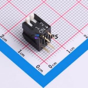 DP-02-K-T DIP Switch Through hole Component (THT) Switch Piano Key Single Pole Single Throw 2 2.54mm - Product Image 1