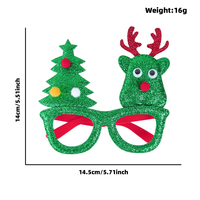 Lunettes décoratives avec lettres rouges et sapins de Noël, lunettes de fête scintillantes, accessoire photo mignon pour les réunions de Noël et les dîners en famille