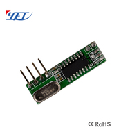 Serie de modulador receptor regenerativo YET205B 5V RF para controlador de abridor de puerta de interruptor de garaje inteligente