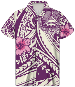 Uomo su misura polinesiana shirt stampa Hawaiian top di estate di grandi dimensioni abiti colorati hawaii camicia degli uomini sottili di stile degli uomini alla moda camicie - Product Image 4
