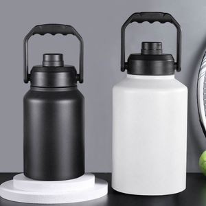 Bouteilles isothermes sous vide en acier inoxydable de 64 oz et 128 oz avec poignée et paille pour le sport - Product Image 2