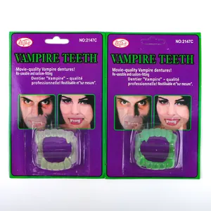 Faux dents de vampire en plastique pour enfants, jouet d'action rétractable en vrac personnalisable, fausses dents de sang pour enfants