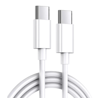 Kabel USB C ke USB C Pengisian Cepat 60W 3A 1M/2M dengan Logo Kustom Gratis, Kabel Data PVC Tipe C untuk iPhone 15 16