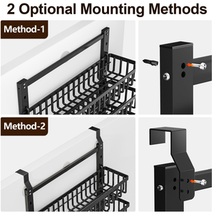 New 9 Layer Foldable Hanging <b>Storage</b> <b>Rack</b> Wire Basket Over the Pantry Door Utility Organizer for <b>Kitchen</b> Cabinet Closet Bathroom - Product Image 5