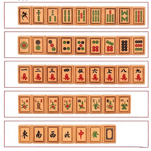 Tuiles de Mahjong en bois de hêtre massif personnalisées, gravées à la main, ensemble de Mahjong américain, accessoires de jeu de société pour les loisirs en famille - Product Image 3
