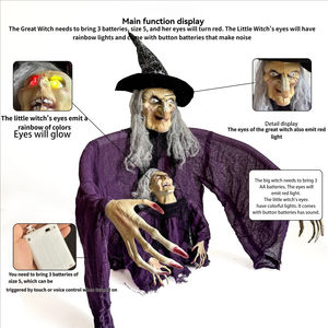 Adornos de Bruja para Halloween, Decoración Luminosa para Jardín, Set de Adornos para Insertar en el Suelo, para Padres e Hijos - Product Image 6