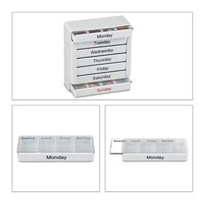 Organizador de Pastillas Semanal Extra Grande, 28 Compartimentos, Color Blanco, en Forma de Cajón, de Plástico, para Gestión del Medicinal - Product Image 6