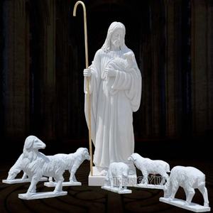 Décor de <span class=keywords><strong>parc</strong></span> extérieur grande statue de mouton en marbre blanc, statue de dieu, jésus, Christ - Product Image 1