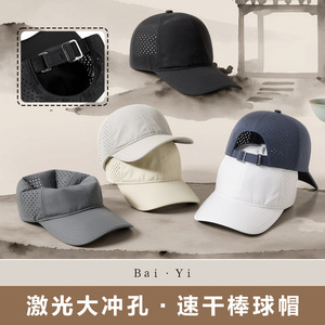 Casquette de baseball pour homme, gris foncé, en nylon, maille respirante, séchage rapide, protection solaire, chapeau de sport d'extérieur - Product Image 2