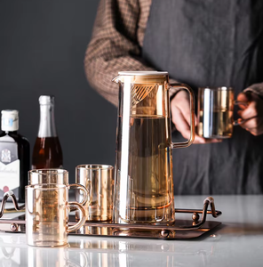 <span class=keywords><strong>Carafe</strong></span> en verre coloré en borosilicate résistant à la chaleur, nouvelle conception, avec filtre - Product Image 1