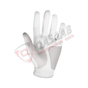 Guantes de golf de conducción de cuero PU mano derecha-izquierda lavables de tela de malla para deportes al aire libre de color blanco para hombres y mujeres - Product Image 4