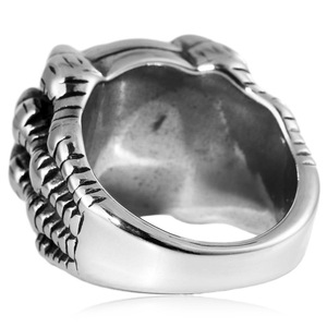 Anillo de garra de dragón con ojos rojos de acero inoxidable yunnique, regalo de joyería Punk Hip Hop para hombre - Product Image 3