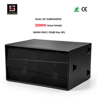 Système de sonorisation professionnel double subwoofer 18 pouces 3200W de puissance de crête, enceinte passive de basses robuste pour événements en direct sur scène extérieure