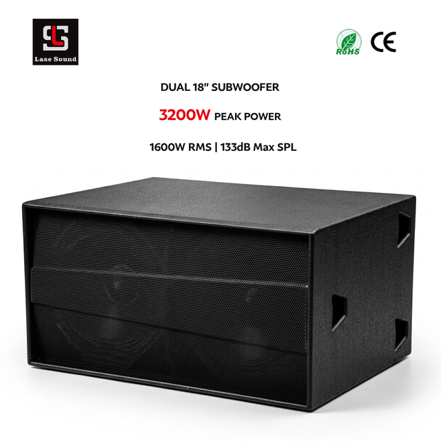 Dual 18 Inch Sub 3200W Peak Professional Sound System Passive Bass Bin Heavy Duty PA Speaker for Outdoor Stage Live Events