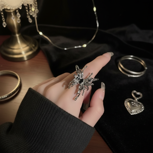 Vendita calda all'ingrosso gioielli Vintage per ragazze regolabili con cuore di drago serpente strass anelli di tendenza moda intarsio - Product Image 3