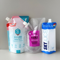 Emballage de liquide à vaisselle en poudre de savon à lessive recyclé personnalisé de 500ml 1l sac à bec verseur sacs de recharge de lavage pochette à bec verseur pour détergent