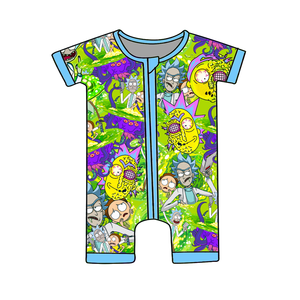 جمبسوت صيفي للأطفال بأكمام قصيرة، ناعم ومسامي، ملابس نوم من ألياف الخيزران، بسحاب مزدوج - Product Image 2