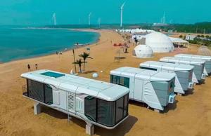 Roadside Beach Cafés Quioscos de libros Nave espacial de aluminio de acero inoxidable móvil Contenedores portátiles para acampar Casas móviles - Product Image 3